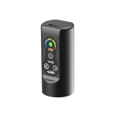 A black CNC WE tattooing machine battery with colorful indicator lights on the top panel.